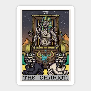 The Chariot Tarot Card Halloween Mummy Sphinx Egyptian Pyramids Sticker